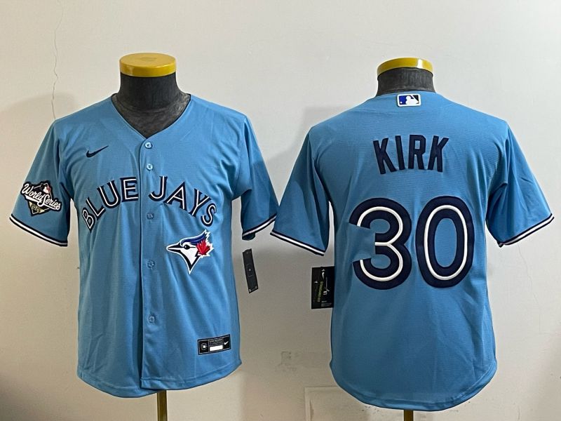 Youth 2025 Nike Toronto Blue Jays #30 Kirk Light Blue Game MLB Jersey 03->youth mlb jersey->Youth Jersey